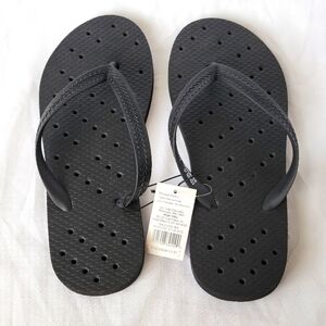 Shower Shoes Black Thong Flip Flop Sandals College Vacation